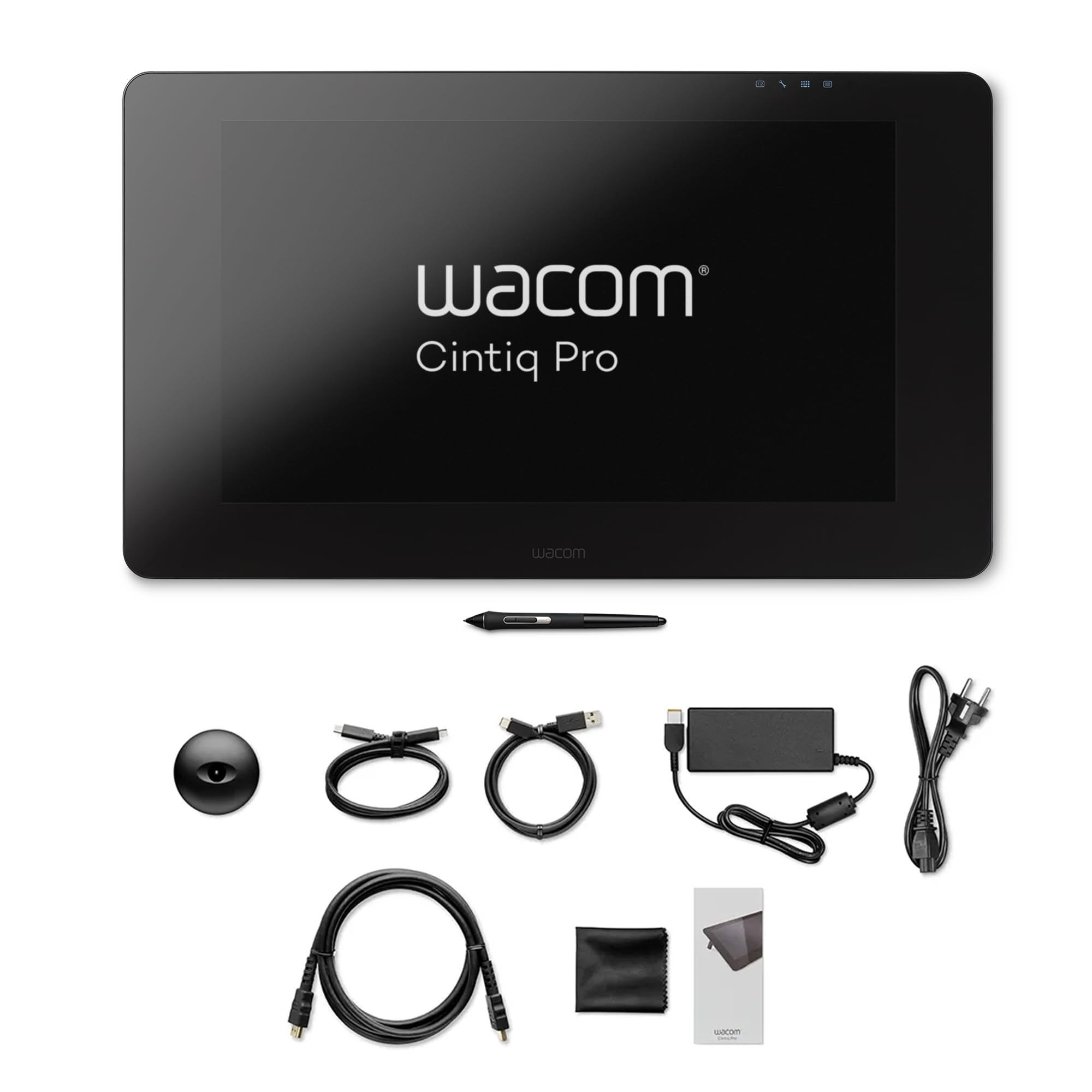 Wacom K100986 Cintiq Pro 24-4K Display/23.6 Inch Pen Display with Integrated Legs Including Pro Pen 2 Stylus with Pen Holder and Replacement Tips/Compatible with Windows and Mac, Black