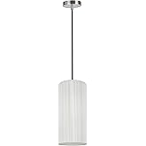 Aspen Creative 61092-1A, Adjustable One-Light Hanging Mini Pendant Ceiling Light, Transitional Design in Satin Nickel Finish,