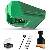 AT-VMN95E Replacement Stylus for Audio-Technica VM95 Series - Carbon Fiber Needle Tip, Compatible with AT-VMN95C/95E/95EN/95ML/95SH/95SP Cartridges, Includes Stylus Brush & Record Cleaner Tool Kit