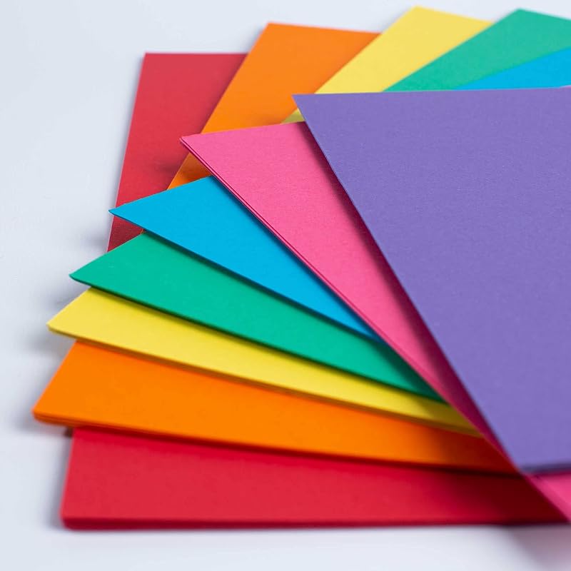 House of Card & Paper A4 160 gsm Rainbow Coloured Card Pack 50 Sheets