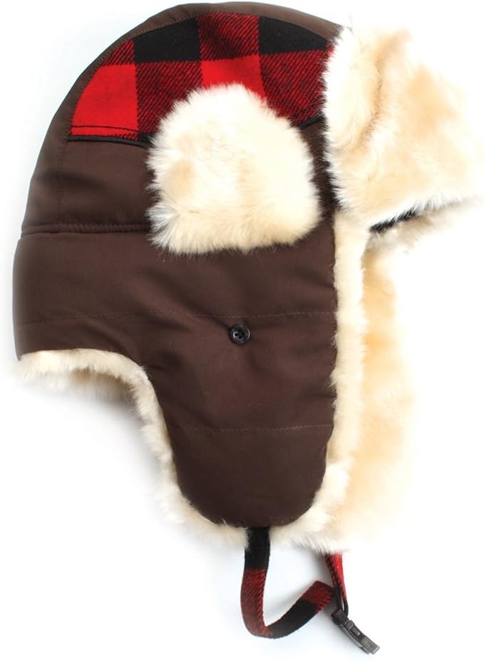 City Hunter W570 Two Tone Pocket Wool Trapper Hat Brown