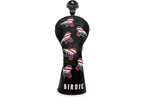 ALIENNANA Golf Head Covers Driver Cover 3 Wood Headcover Hybrid Head Covers Embroidery USA American Flag Birdie Design Golf Club Headcovers Leather Wood Head Cover