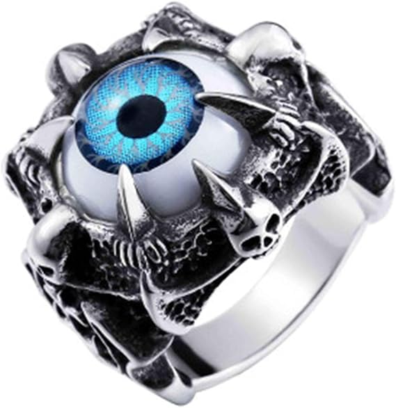 Amazon Co Jp 邪悪な戦士の指輪 威圧的な誇張されたファッションの個性の眼球の指輪 ユニセックスのトレンドリングの装飾 ジュエリー