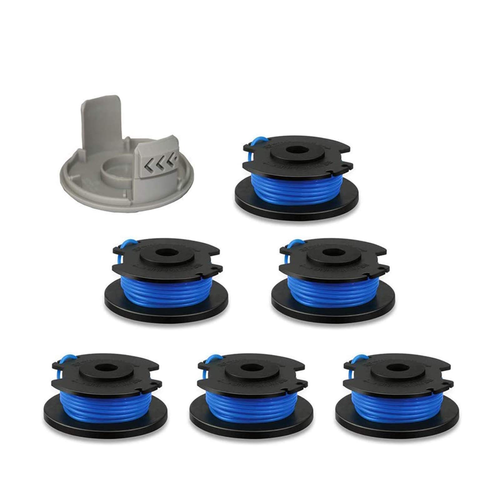 Strimmer Spool Compatible with Ryobi Trimmer Line Replacement Part，1.65mm Autofeed Replacement Strimmer Spools with Cap Covers for compatible with Ryobi One+ AC14RL3A, 18V, 24V Cordless Trimmers