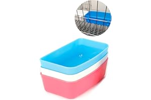 AMZSYLV Pack of 3 Rabbit Feeder Waterer Chicken 15 OZ Guinea Pig Cage Bowl Food Water Container Hanging Feeding Dish Coop Cup Treats Drinker for Pigeon Dove Puppy Cat Bird Bath Basin Hamster Bed