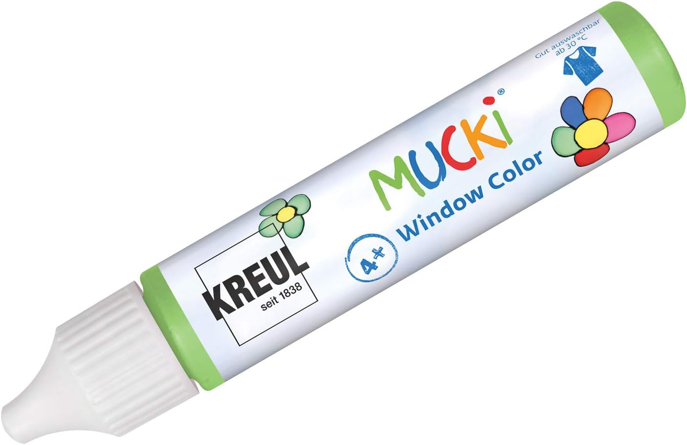 Kreul Mucki 24412 Window Colour Light Green 29 ml Pen Water Based Window Paint Paraben Gluten Lactose Vegan Easy to Apply Washable