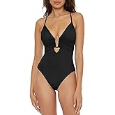 Becca Womens Color Code One Piece Swimsuit, Plunge Neck, Bathing Suits for Women