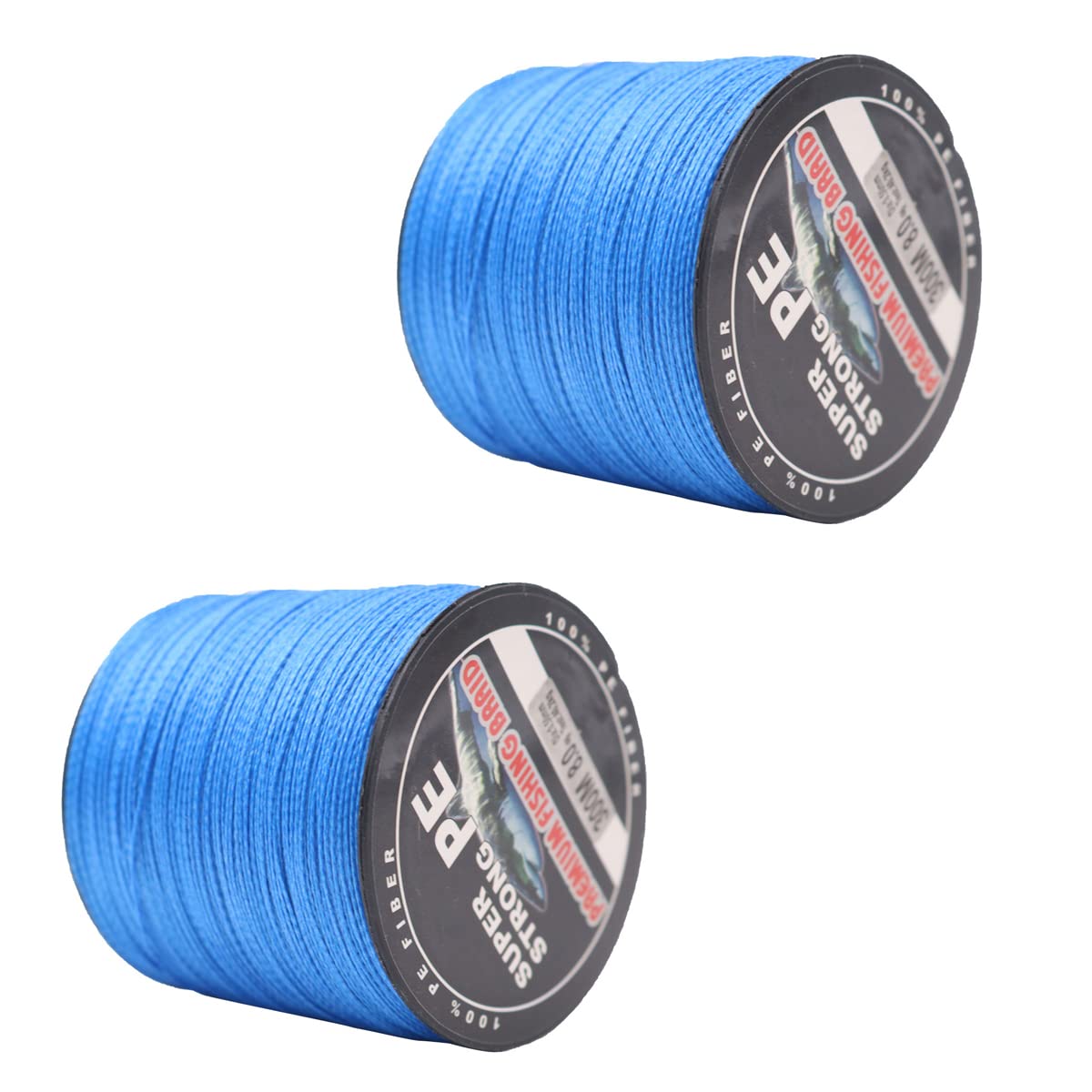 2 Pack of ZONADAH 600m/656yds PE Braided fishing lines Blue Heavy Duty Size 8.0 (40kg/88lbs) 4 Strands Weaves Bait Fishing, Rock, Boat, Beach, Freshwater, Saltwater Fishing Lines