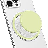Svanove Magnetic Cell Phone Grip Compatible with Magsafe, Collapsible Phone Stand Holder Round Expanding Kickstand for iPhone Samsung Mobile Phones, Cute Soft Silicone Glossy Jelly, Yellow