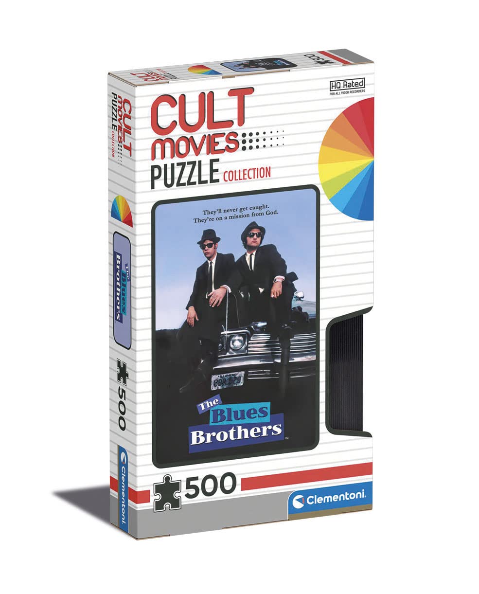 Clementoni - 35109 - Cult Movies Puzzle - Blues Brothers - Jigsaw Puzzle 500 Pieces, Made In Italy, Jigsaw Puzzle For Adults
