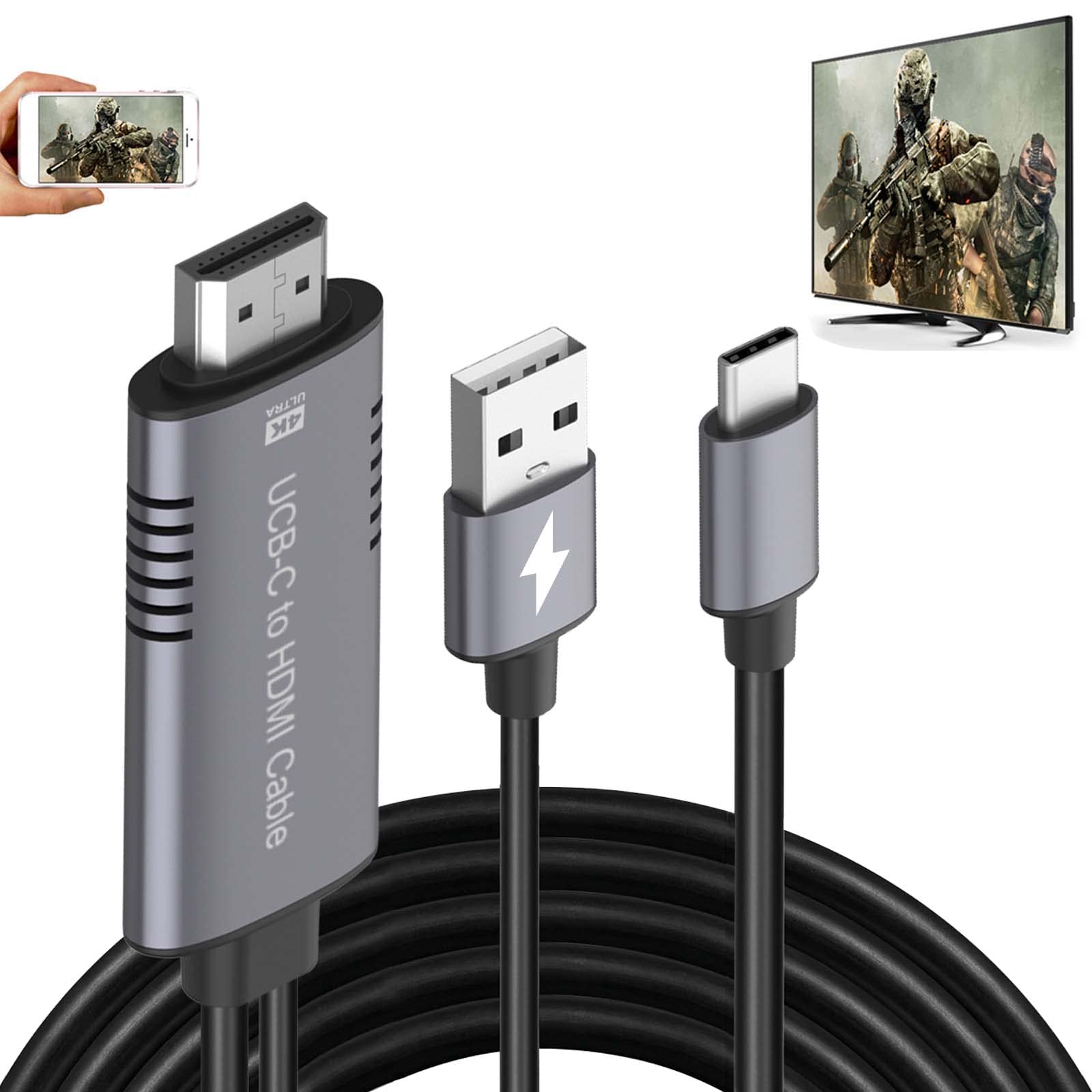 Photo 1 of HDMI Adapter USB Type C Cable MHL 4K HD Video Digital Converter Cord Mirror Charging for iMac MacBook Laptop LG G8 Samsung Note 20 10 Galaxy S21 S22 S23 S24 S25 Android Phone to Monitor Projector TV