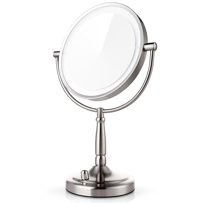 Miusco Electric 7X Magnifying Mirror with Lights,Bedroom Countertop