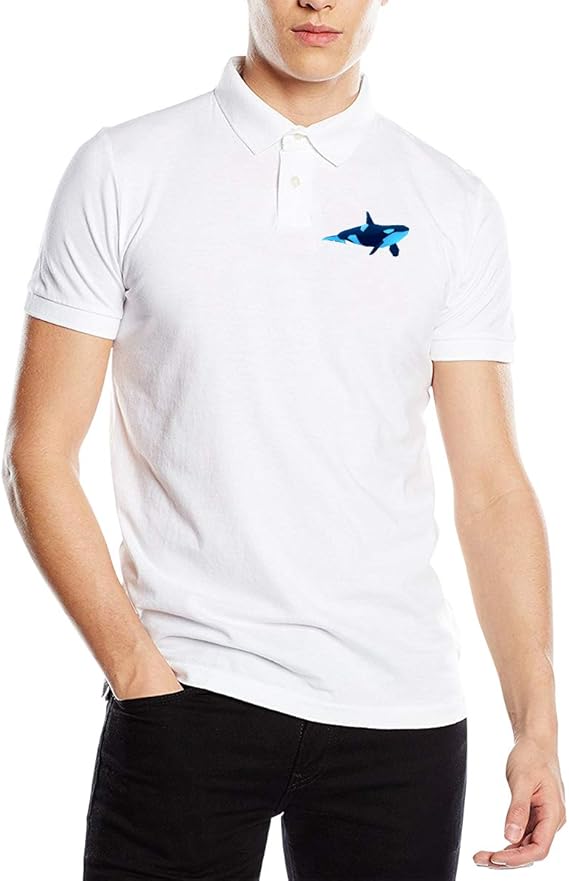 Amazon Co Jp ポロシャツ Tシャツ メンズ 半袖 サメ ポリゴン 夏服 薄手 White 服 ファッション小物