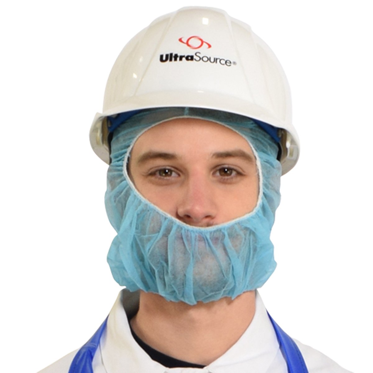 UltraSource Polypropylene Hair Net/Beard Cover, Large, Latex Free, Blue