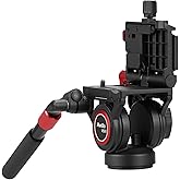 Avella V506 Vertical Shooting Video Tripod Fluid Head | 360&deg; Pan Tilt Head, Telescopic Handle &amp; Quick Release, Max Load 13.2lb/6kg