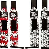 Wrist Wraps (2 Pairs/4 Wraps)for Weightlifting/Cross Training/Powerlifting/Bodybuilding-For Women & Men-Premium Quality Equipment & Accessories for Best Hand Strength-(Skulls & Flames)-1 Year Warranty