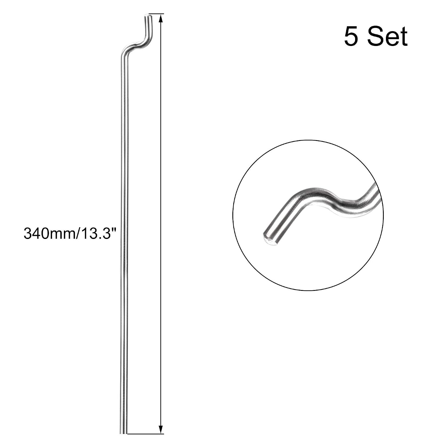 sourcing map 5pcs Steel Z Push Rods 1.2 x 340mm,5pcs Nylon Standard Control Horns 4 Holes for DIY - Image 3