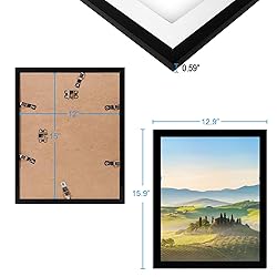 HUKONHEP 12x15 Black Picture Frames, Photos Frame