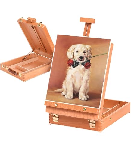 Amazon.com: LUCYCAZ Tabletop Easel for Painting, Adjustable Wooden