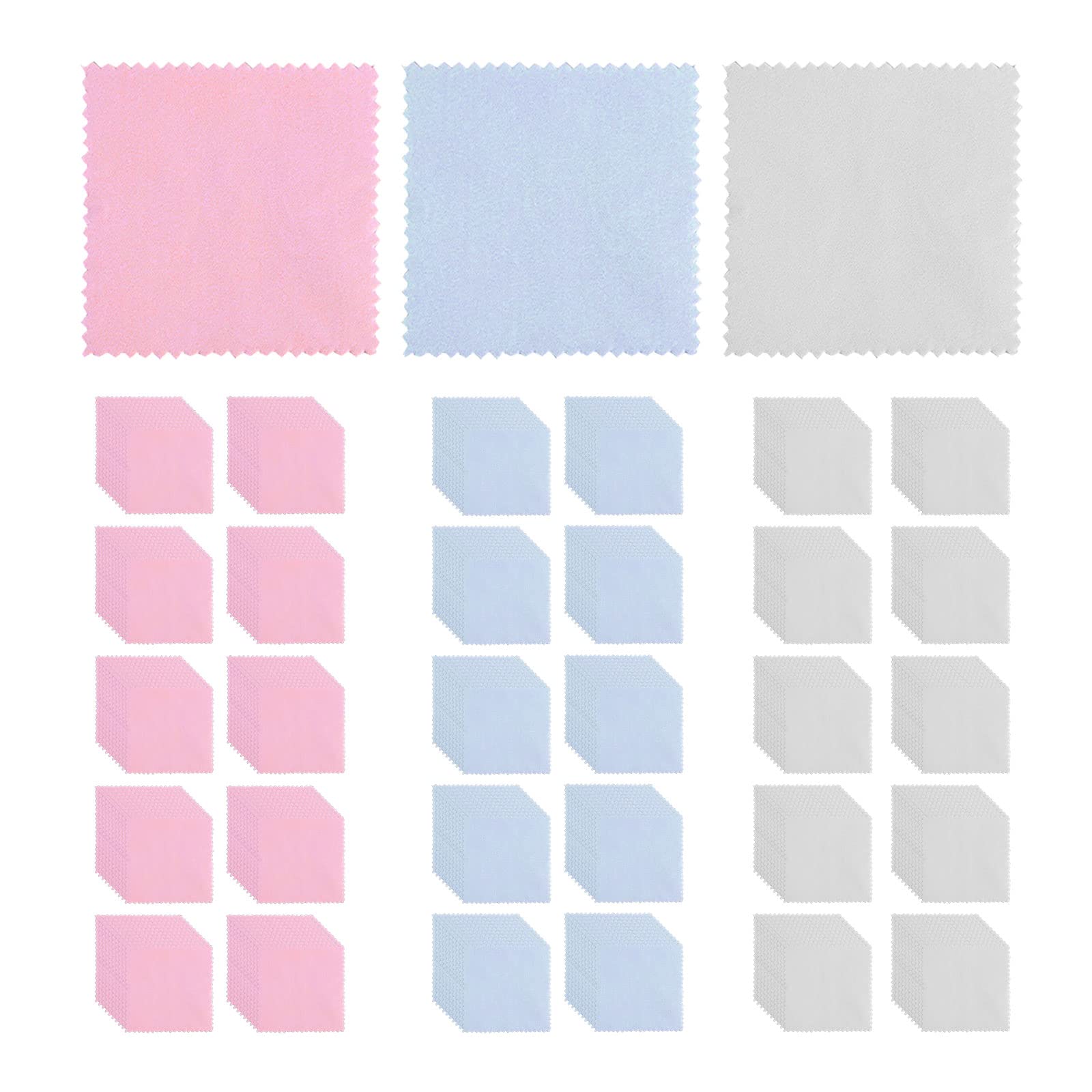 YWNYT 300pcs Jewelry Cleaning Cloth, 8cm Polishing Cloth Soft Silver Polish Cloth Double Sided Fleece Jewelry Wipe Cloths for Sterling Silver, Gold, Brass, Silverware, Coin, Watch