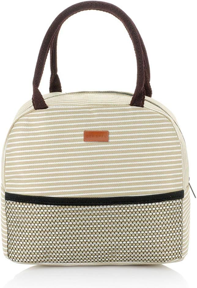 Debispax Reusable Lunch Bags,Lunch Bag Tote Bag Adult Cute Igloo Lunch Boxes Insulated Lunch Bag containers LunchBox for Women/Men/Office/School,Beige
