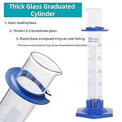 2 Pcs 25ml Graduated Cylinder, Plastic Hexagonal