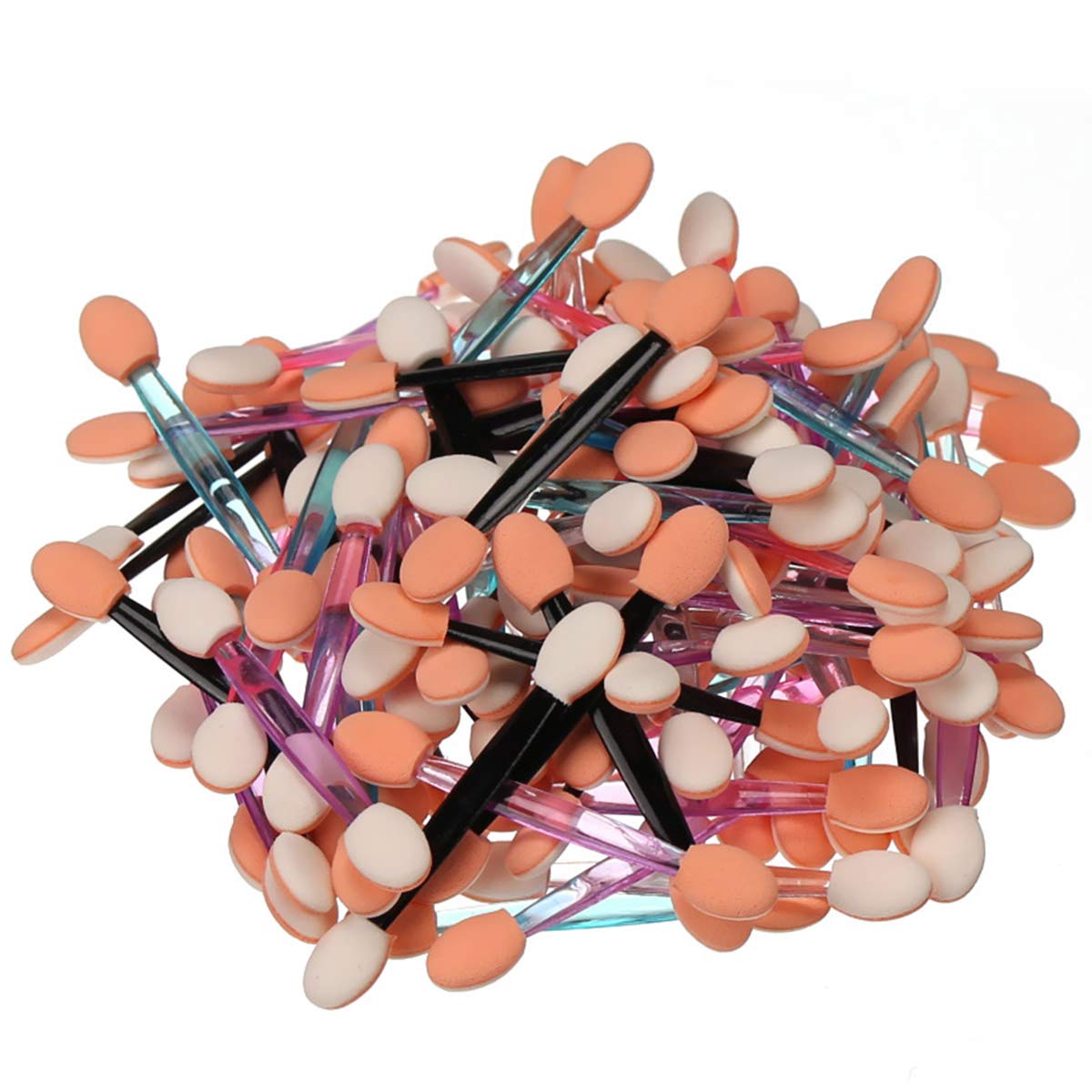 Akstore 100PCS Disposable Dual Sides Eye Shadow Sponge Applicator Eyeshadow Brushes Makeup Brush (Multicolors): Beauty