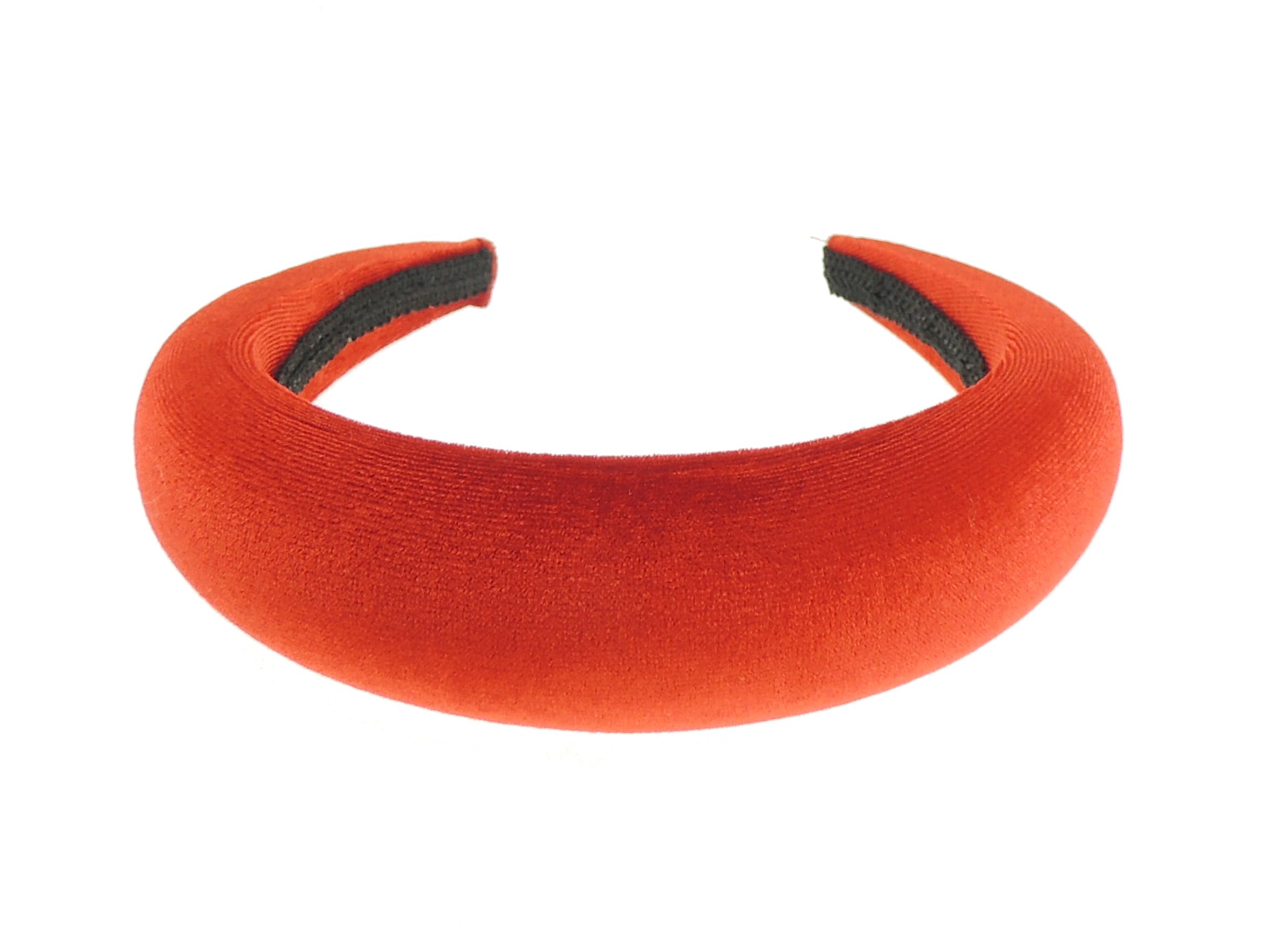 Girls Womens Occasion Wedding Christmas Bridal Evening Wide Thick Puffy Matador High Bump Padded Velvet Hairband Hair Accessories Headband Alice Band (Red)