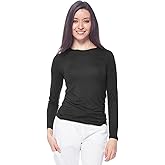 Dagacci Medical Uniform Scrubs Top for Women Long Sleeve Comfort Performance Crewneck Underscrub Tee Shirt