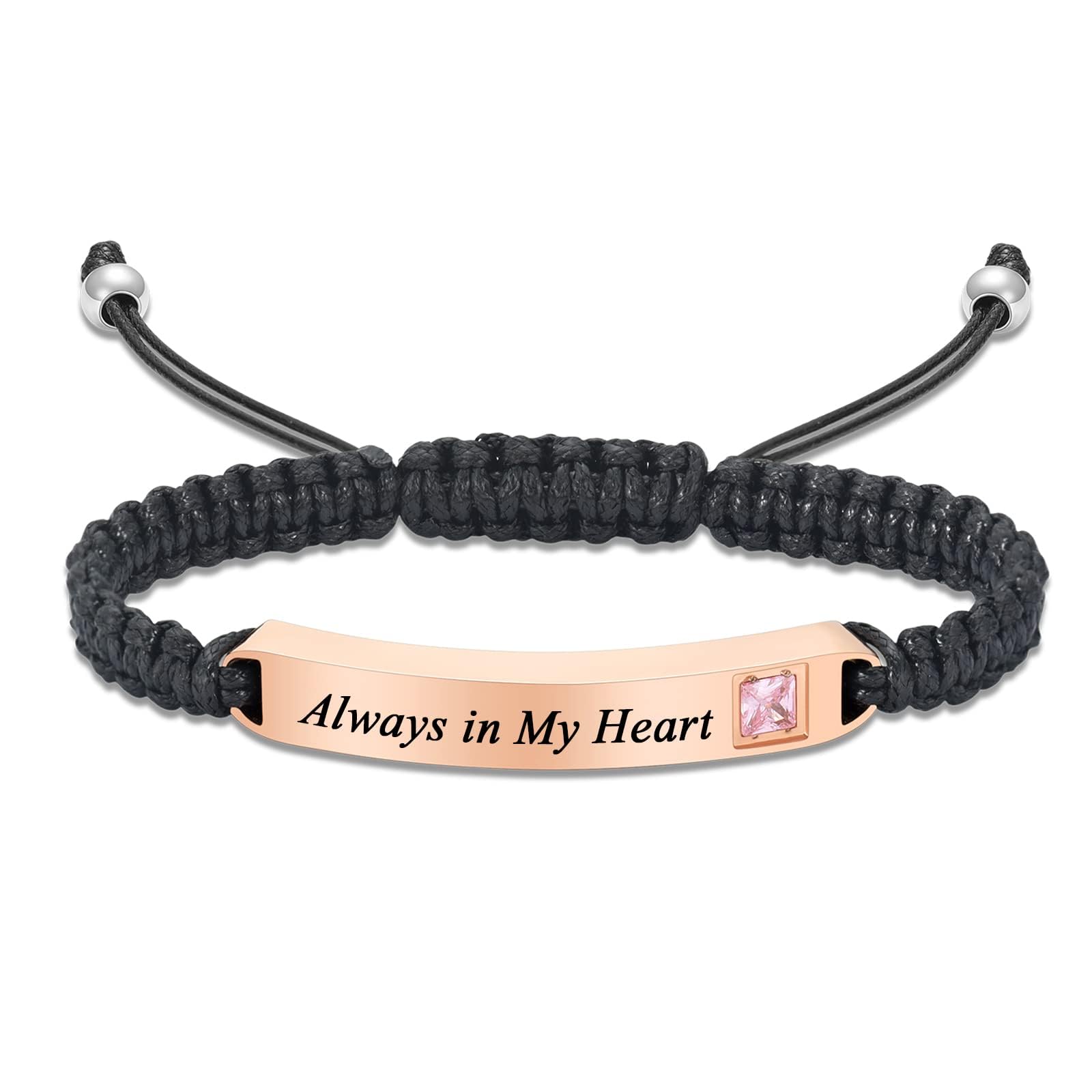 QGJNSGC Cremation Jewelry for Ashes Urn Cuff Bangle Rope Bracelet for Men Women Cremation Bracelet for Pet Ashes Keepsake Memorial Ash Bracelet Gifts (Rose-pink stone)