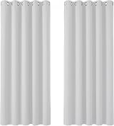 Deconovo Thermal Insulated Eyelet Curtains 66x90 Silver Grey 2 Panels