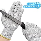 Kuelor Cut Resistant Gloves Level 5 Protection, Food Grade Kitchen Glove for Hand Protection, Stretchy Safety Gloves for Cutting, Slicing, Yard Work (Medium)