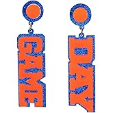 Acrylic Game Day Earrings Dangle Football Team Sports Fan Earrings for Women