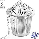 Luxury Tea Infuser & FREE Tea Stick Set by Zamzia - Ideal for Loose Leaf Tea & Travel Mugs - Easy to Clean & Use, Stainless Steel Steeper / Strainer - Make the Perfect Cup of Tea Every Time