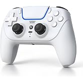 MOOGOLE Wireless Controller Compatible with PS5, PC, MAC & Mobile - White