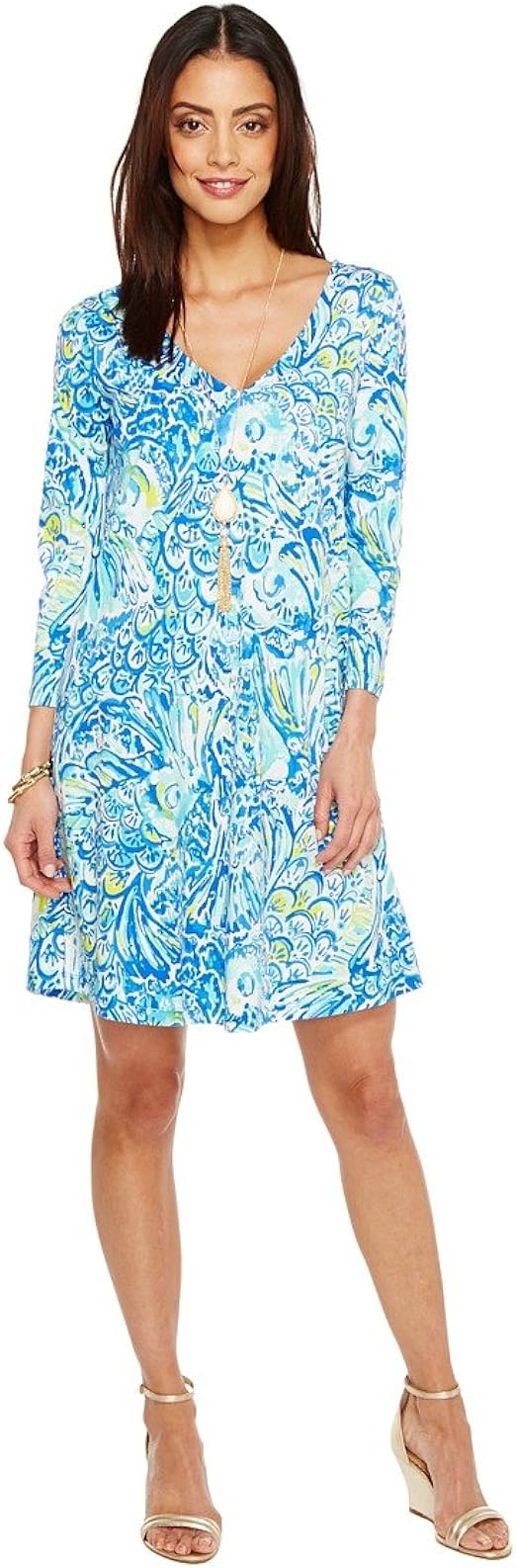 Lilly Pulitzer Women's Erin Dress, Blue Crush After Party, M at Amazon Women’s Clothing store