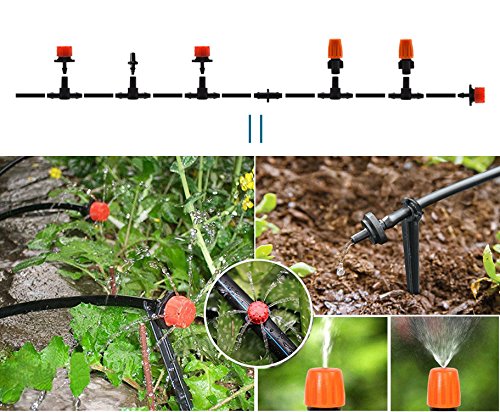 WHOLEV Drip Irrigation System,50 feet DIY Blank Distribution Tubing Garden Hose Auto Saving Watering Drip Kit,Patio Spray Misting Micro Flow Cooling System for Garden/Lawn/Patio,1/4-Inch - Thumbnail 5