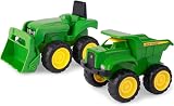 John Deere 6'' Dump Truck & Loader Tractor Set Green Toy Car Brand John Deere