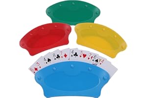 GHERPTE Card Holders for Playing Cards 4 Pack Playing Card Holder for Kids Adults Hands Free Card Holder for Family Card Game Nights Poker Parties