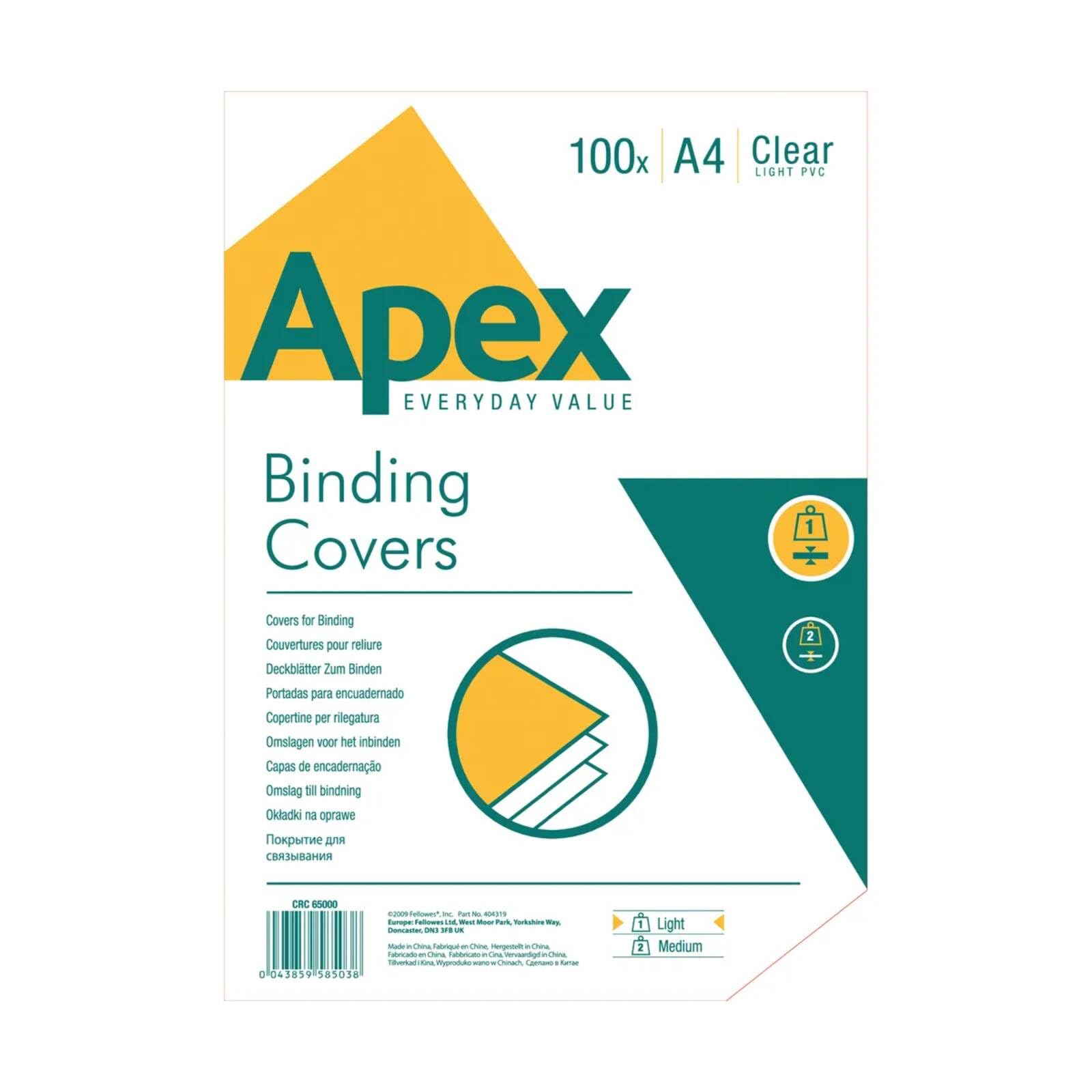 Fellowes Apex Lightweight PVC Cover - Clear