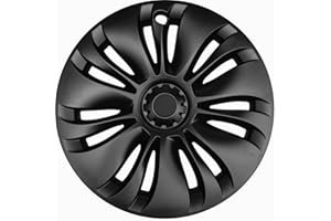 CYBERBEANS 4PCS for Tesla Model Y Wheel Cover Hubcaps Hub Caps Replacement Steering Wheel Rim Protector Kit Exterior Accessories - Matte Black 19 Inch U