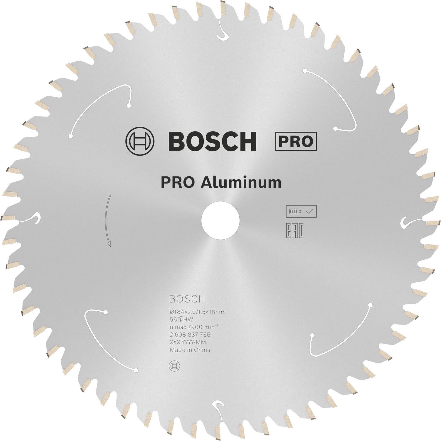Bosch 1x PRO Aluminium Circular Saw Blade for Cordless Hand-Held Saws (for Aluminium, Non-ferrous metals, Ø mm, Professional Accessory Hand-Held Circular Saw)