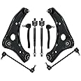 Hex Autoparts Front Lower Control Arm Suspension Kit 8pc replacement for Nissan Versa 2012-2019, Nissan Versa Note 2014-2019, Nissan Micra 2015-2019 w/Ball Joint Sway Bar Tie Rod Ends