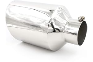 RP Remarkable Power, 4" Inlet 8" Outlet 15" Overall Length Long Stainless Steel Rolled Edge Diesel Exhaust Tip EXT29