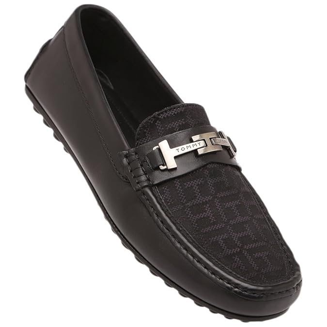Buy Tommy Hilfiger Men's Black Leather Loafers10.5 UK (45 EU