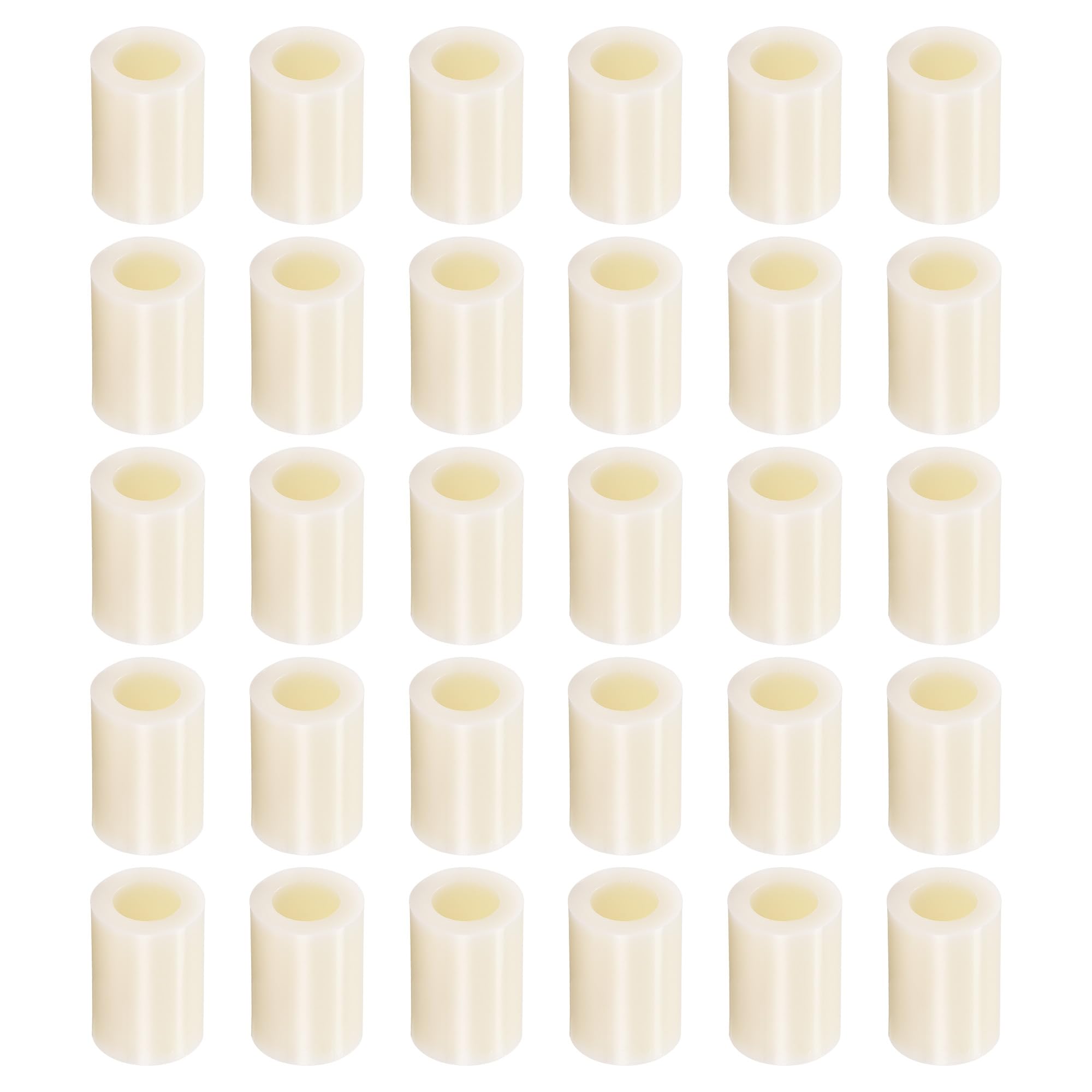 YOKIVE 50 Pcs Spacer Washer, ABS Round Straight Spacer for M8 Screws | Prevent Joint Deformation, Great for Robot, Drone (Beige, ID 8.2mm OD 14mm L 20mm)