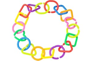 TOBBOMEY 35pcs Geometric Link Rings Bright Interlocking Links for Early Education and Cognitive Development