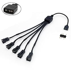 Jstincal 1-to-5 ARGB Splitter Cable, 5V 3-pin to