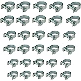 30pcs - 1/4" 5/16" 3/8" Fuel Injection Gas Line Hose Clamps Clip Pipe Clamp Assortment Kit Perfect for Automotive, Agricultur