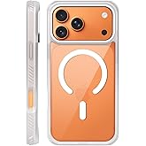 ZOYTONE Magnetic for iPhone 17 Pro Case, Compatible with MagSafe, Threaded Border Non-Slip, 4 Cornered Pro Drop Protection, Alloy Camera Frame, Mil-Grade Drop, Shockproof Phone Case, Clear